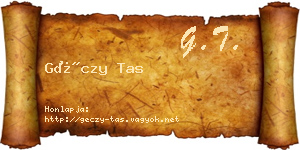 Géczy Tas névjegykártya